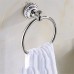 LAONA European style antique silver blue and white porcelain bathroom accessories set towel bar toilet paper holder  Towel Ring - B07C7Y4FWY